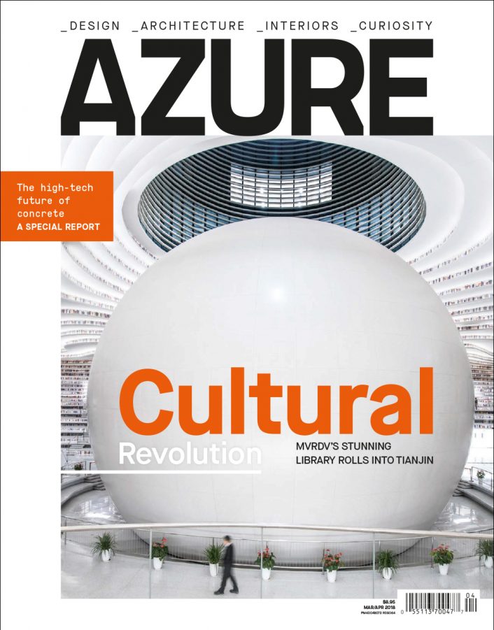 Azure 2018. Cover story on MVRDV's Tianjin Library in China. Photo by Alex Fradkin